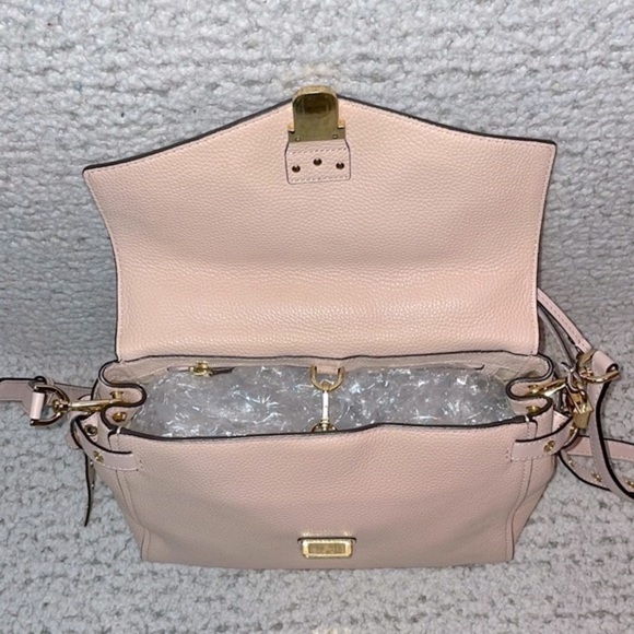 Michael Kors Bristol Studded Leather Satchel Crossbody Purse Shoulder Bag Pink - Picture 14 of 16